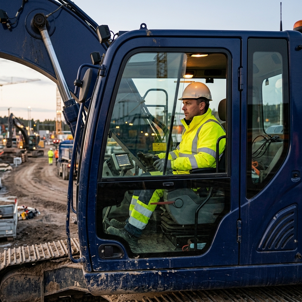 Plant operator viewed from outside cabin